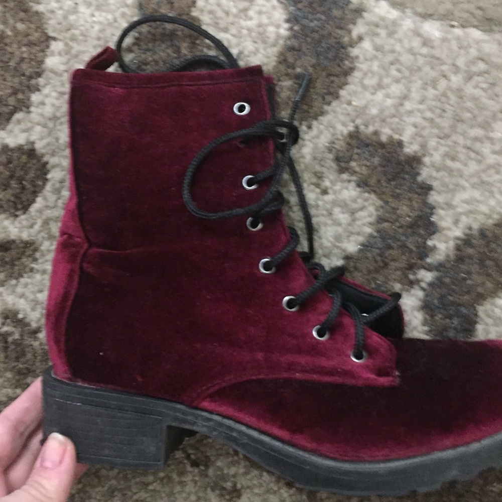 Red velvet boots